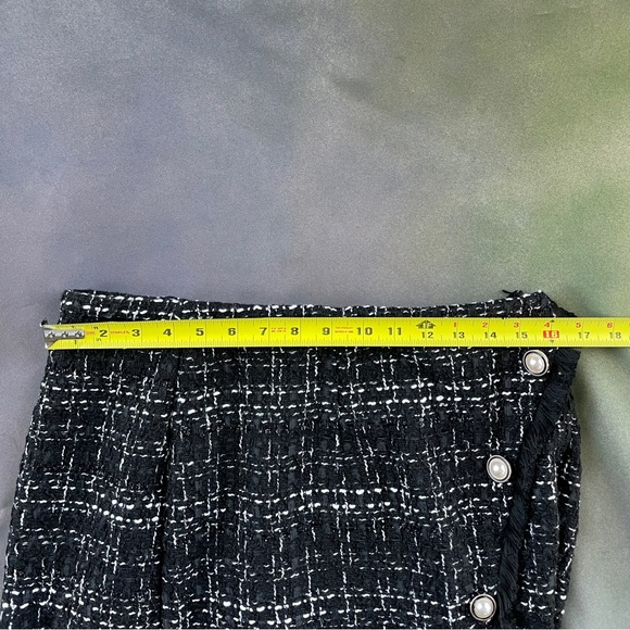 Women's Elegant High Waist A-line plaid tweed mini skirt Size L - Picture 13 of 13